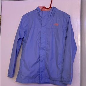 Blue rain jacket